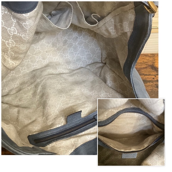 GUCCI Soft Stirrup Leather Shoulder Bag Gray 296856 - Picture 7 of 11